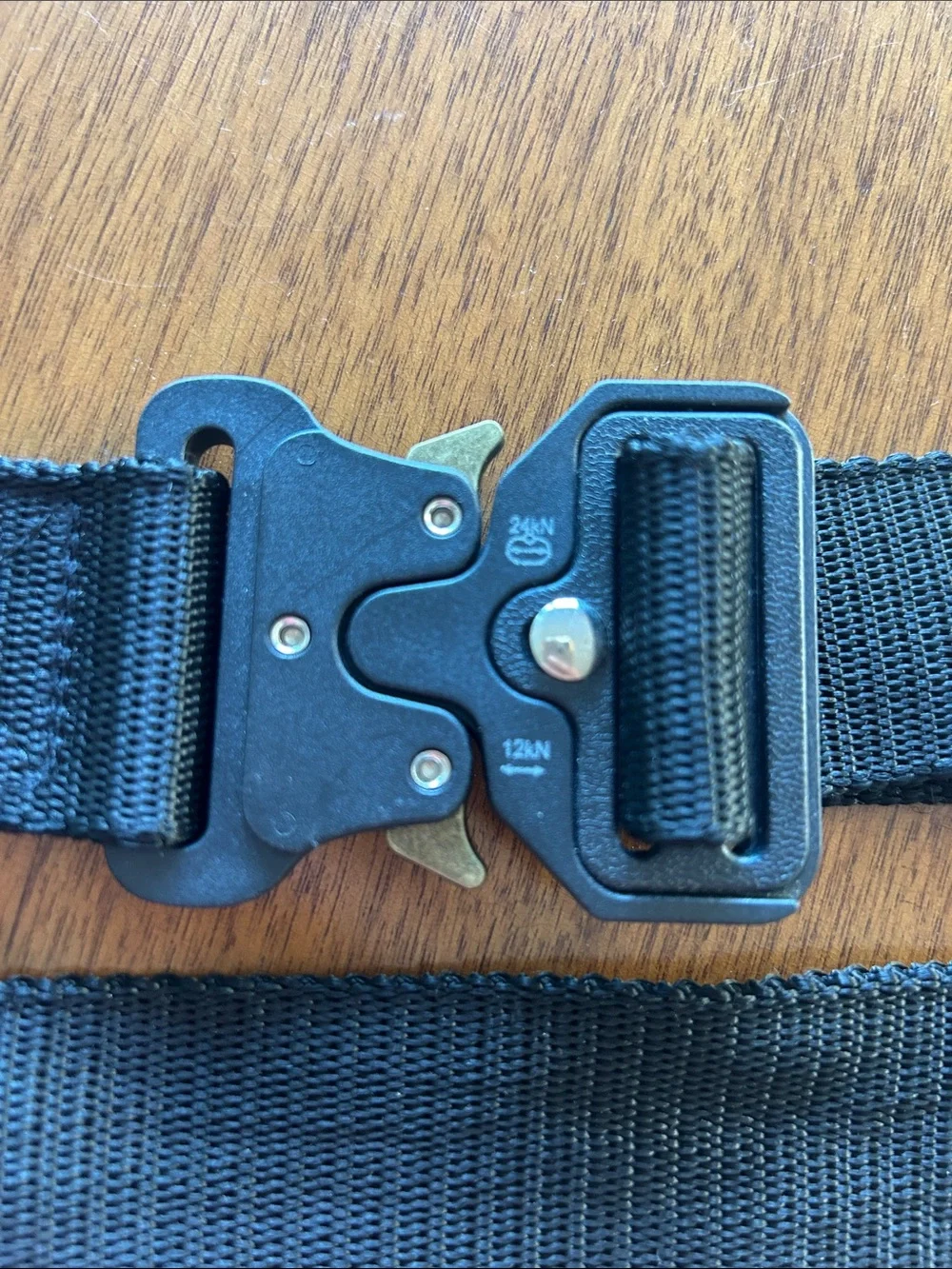 Men's Black Tactical Web Belt with Metal Quick-Release Buckle